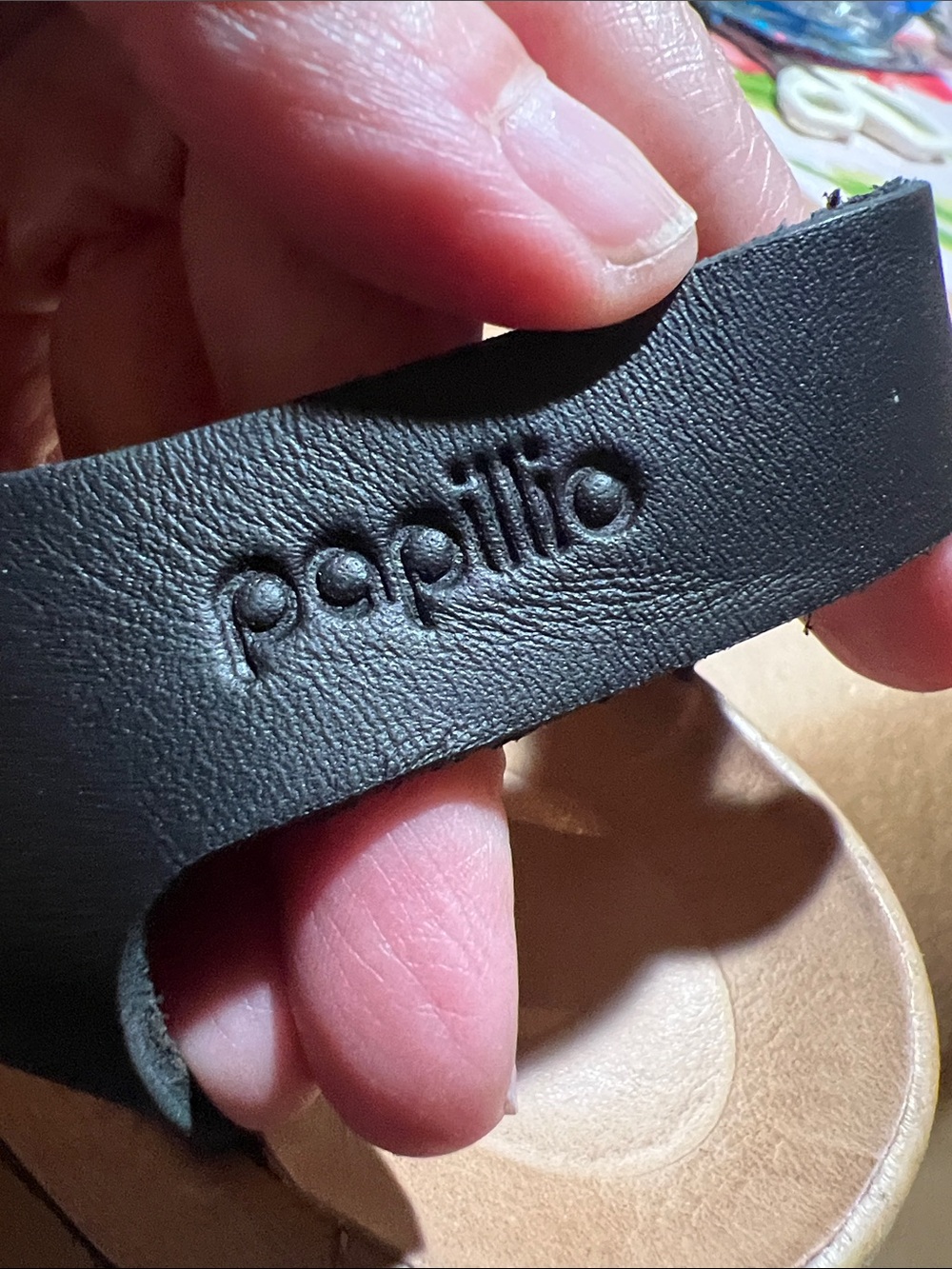 Papillio/Birkenstock Black Leather Two-Strap Ankle Sandals - Picture 5 of 8